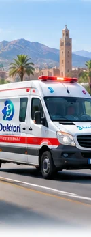 Une ambulance devant la Koutoubia